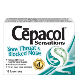 Cepacol Sensations 喉咙痛和鼻塞喉糖 16片