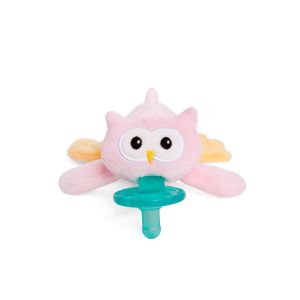 WubbaNub 悬挂式毛绒玩具安抚奶嘴 - Pink Owl