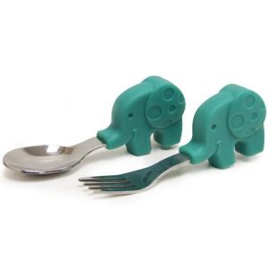 Marcus & Marcus Palm Grasp Spoon & Fork Set - Elephant