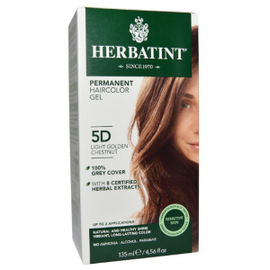 意大利Herbatint天然植物染发剂 5D-浅金栗色 40余年无氨植物染发专家 孕妇可用