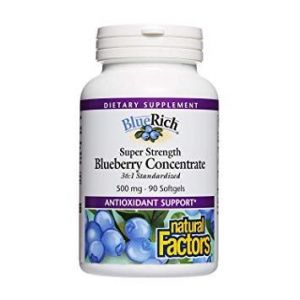 Natural Factors Super Strength Blueberry Concentrate 500mg 90Softgels