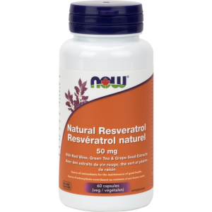 Now Reservatrol Natural 50mg 60Vcaps