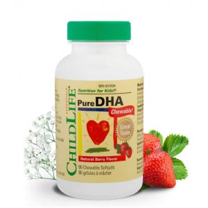 ChildLife Essentials Pure DHA - Natural Berry Flavour 90 Chewable Softgels