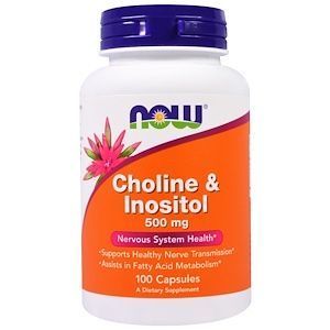 Now Choline & Inositol 500mg 100 Capsules