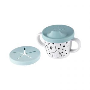 Done by Deer Silicone Spout/Snack Cup - Elphee Blue