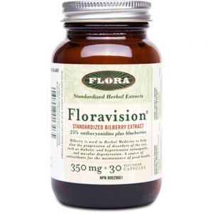 Flora Floravision 350mg 30Capsules Standarized Bilberry Extract