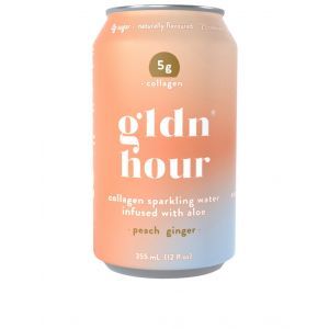 GLDN HOUR Peach Ginger Collagen Sparkling Water 355ml (Pack of 6)