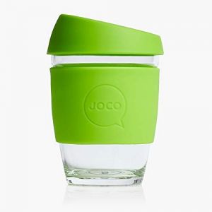 JOCO 可重复使用的玻璃咖啡杯 in Lime 12oz