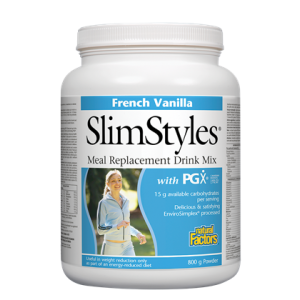 Natural Factors SlimStyles Meal Replacement Drink Mix with PGX Vanilla Powder 800g