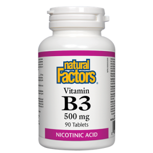 Natural Factors Vitamin B3 Niacin 500MG 90 Tablets