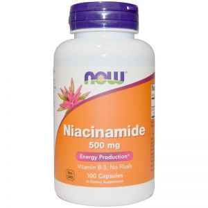 NOW Foods Niacinamide Vitamin B3 500 mg 100 Capsules