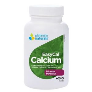 Platinum Naturals Easycal Calcium Minerals Without Vitamin K 240 Softgels @