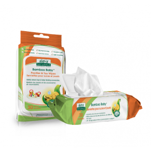 Aleva Naturals Bamboo Baby Pacifier & Toy Wipes 30 Wipes