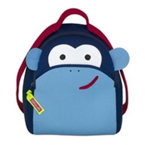 DabbaWalla Machine Washable Preschool Backpack - Blue Monkey