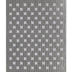 Ten and Co. Tiny X Grey and White Sponge Cloth