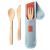U-Konserve Bamboo Cutlery Set in Recycled Case - Reusable Utensil Spoon Fork Knife - Lightweight for Zero Waste Lunches and Travel - Seafoam Blue Carr